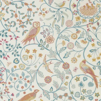 Newill Indigo Saffron - 216703 wallpaper William Morris