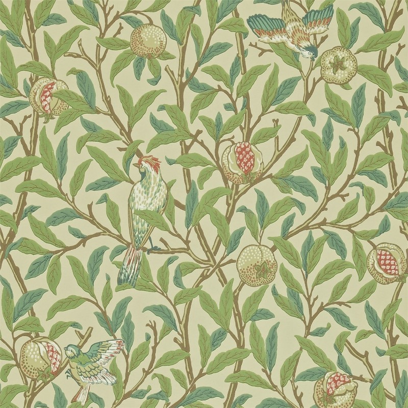 Poza cu Bird & Pomegranate Bayleaf/Cream - 212539