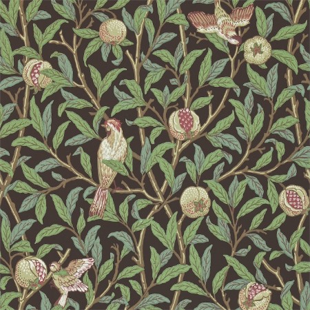 Bird & Pomegranate Charcoal/Sage - 212537 paveikslėlis
