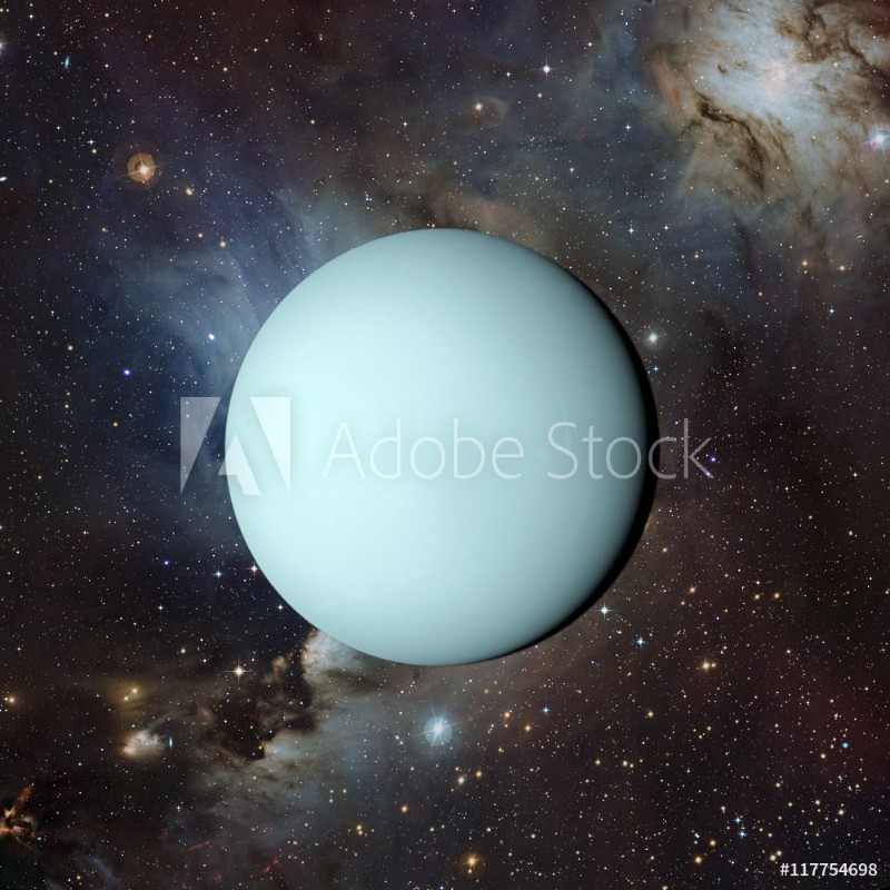 Papier peint photo Solar system planet Uranus on nebula background 3d ...