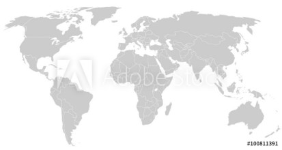 Bild von Gray World Map Silhoeutte