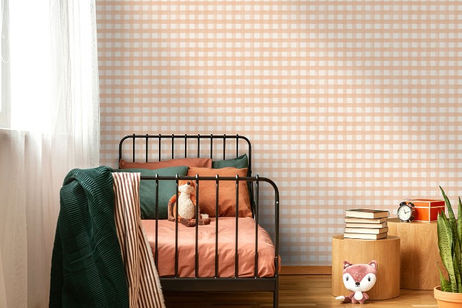 Bild på Watercolour Gingham Soft Coral - 13292