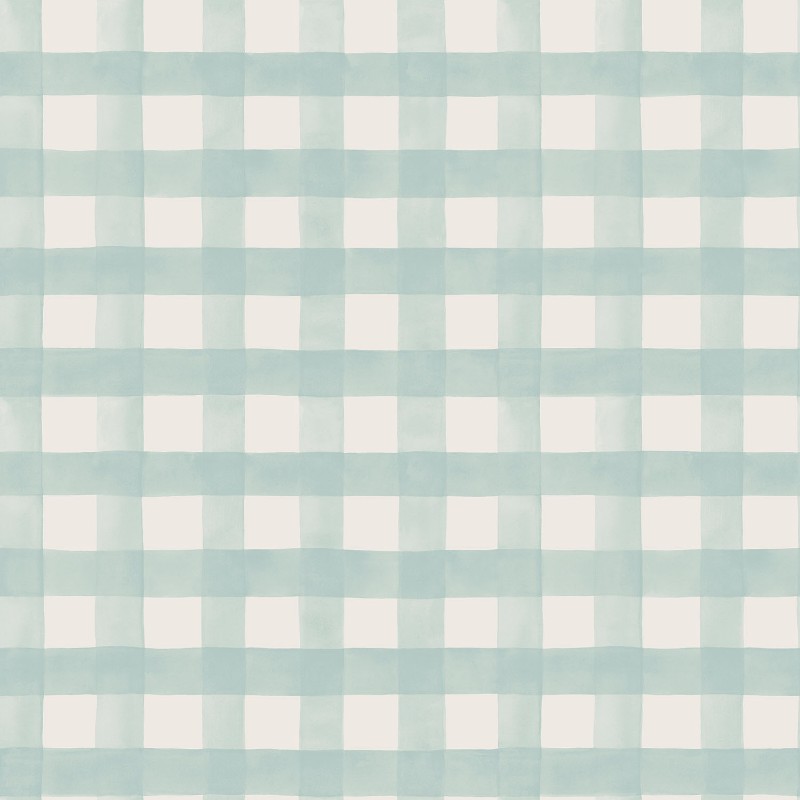 Slika Watercolour Gingham Soft Teal - 13293