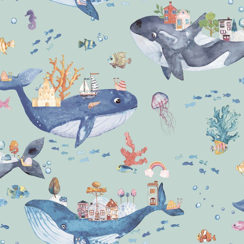 Imagem de Whale Town Soft Teal - 13221