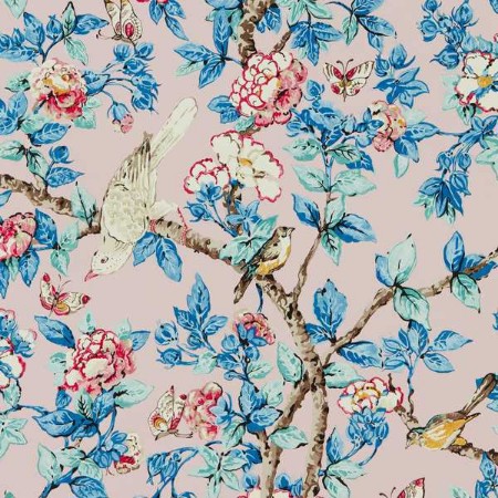 Caverley Rose/French Blue - DOSW217035 wallpaper Sanderson