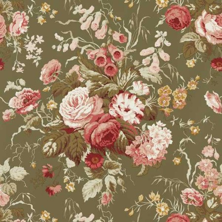 Stapleton Park Olive/Bengal Red - DOSW217046 wallpaper Sanderson