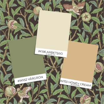 Pilt Bird & Pomegranate Charcoal/Sage - 212537