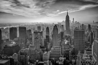 Picture of View over Manhattan in Black and White