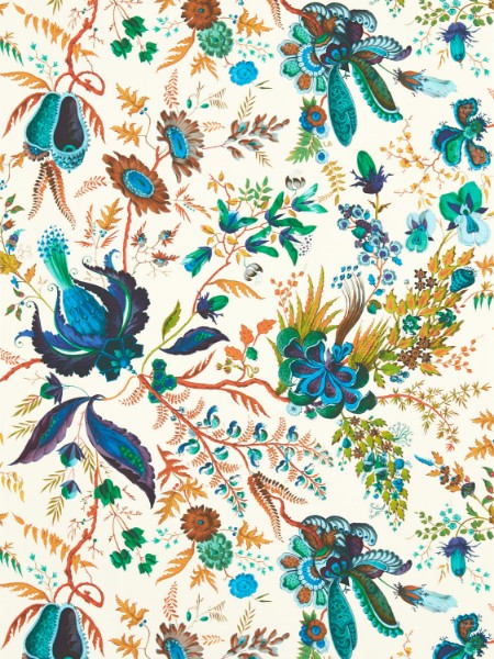 Wonderland Floral Lapis/ Emerald/Carnelian - HSRW113067 wallpaper Harlequin