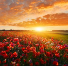 Afbeeldingen van Sunrise Poppy Field