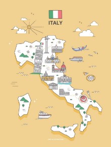 Afbeeldingen van Italy Landmark Map