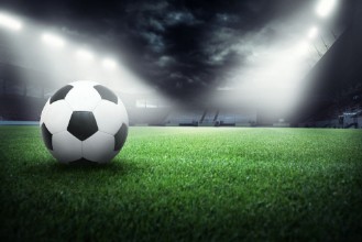 Afbeeldingen van Ball in Football stadium