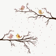 Image de Oiseaux mignons sur des branches