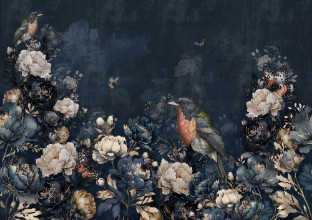 Obrazek Navy Nocturne with Peonies