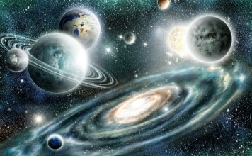 Slnečná sústava a špirálová galaxia paveikslėlis
