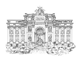 Afbeeldingen van Rome famous landmark Trevi Fountain Sightseeing of Italy