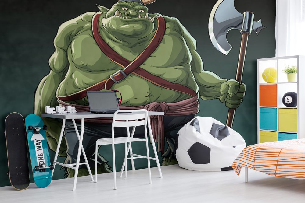 Picture of Big fat troll with axe in standing pose