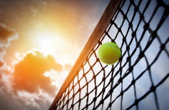 Picture of Tennis ball on a tennis court