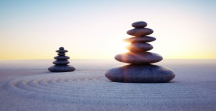 Bild på Steintrme mit Sandwellen in Sonnenuntergang