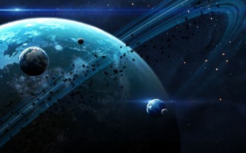 Bild på Universe scene with planets stars and galaxies in outer space showing the beauty of  exploration Elements furnished by NASA