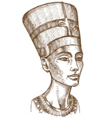 Bild på Bust of Nefertiti hand drawn
