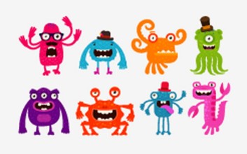 Image de Cartoon monsters or bogeyman set Vector illustration