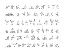 Afbeeldingen van Vector line sports icons