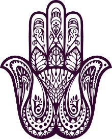 Afbeeldingen van Hand drawn Hamsa or  of Fatima Vector illustration with ethnic and floral ornaments