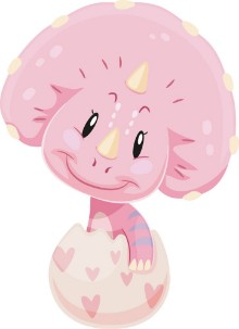 Picture of Dinosaur Triceratops Baby Egg