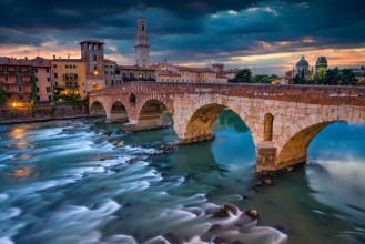 Bild på Verona Image of Verona Italy during summer sunset
