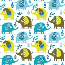 Afbeeldingen van Seamless pattern with elephants plants jungle