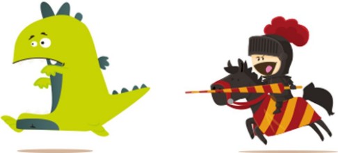 Afbeeldingen van Chevalier  lattaque du dragon 