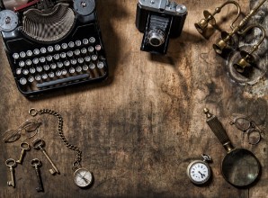 Afbeeldingen van Antique typewriter vintage items photo camera