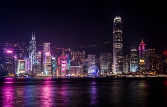 Image de Skyline de Hong Kong la nuit