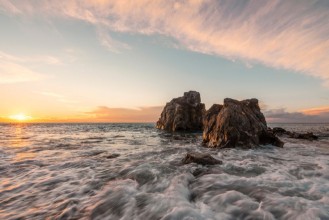 Afbeeldingen van Sunset in Sicilian beach 