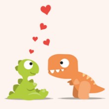 Afbeeldingen van Niedliche Dinos mit Herzchen