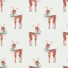 Bild på Pattern with Baby Deer Hand drawn cute fawn on paper background Seamless background 1