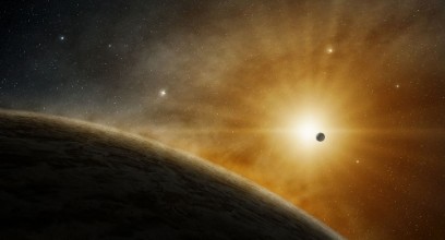 Image de Sun rays glowing in the deep space 