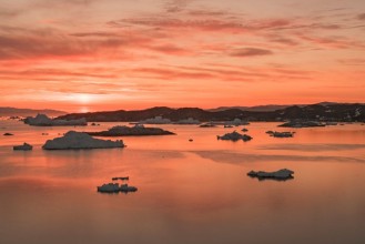 Picture of View of Greenlands Ilulissat coasts with sunset
