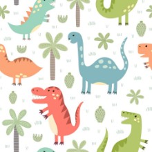 Picture of Cute dinosaurs seamless pattern