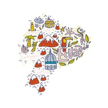 Bild på Cartoon Map of Ecuador