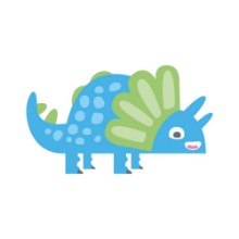 Bild på Cute Blue Triceratops
