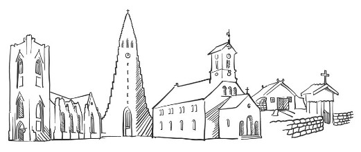 Afbeeldingen van Reykjavik Iceland Panorama Sketch