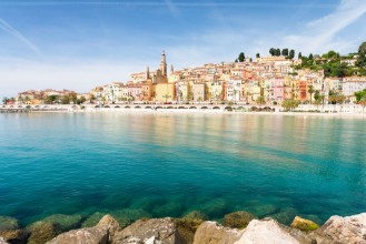 Image de Maisons colorées à Menton sur la Côte d'Azur