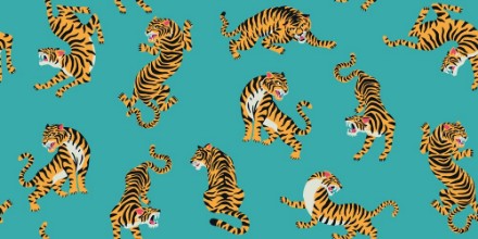 Bild von Tiger pattern blue