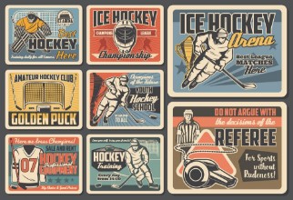 Bild på Ice hockey retro posters