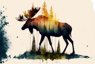 Obrazek Aquarelle moose