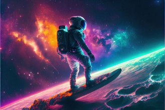 Obrázek Snowboarde in space