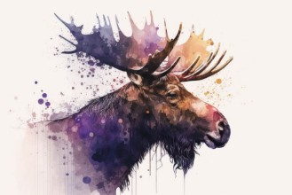 Slika Watercolor moose