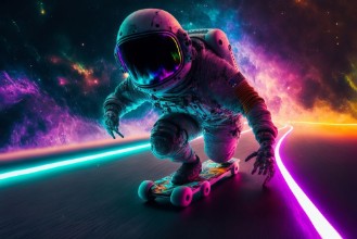 Obrázek Skateboarder in space